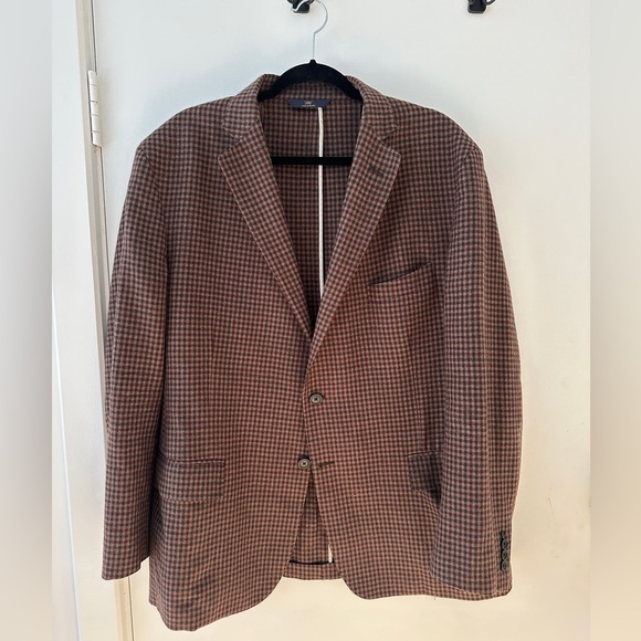 Brooks Brother Unlined Gun Check Wool Blazer, 46R - Picture 1 of 12